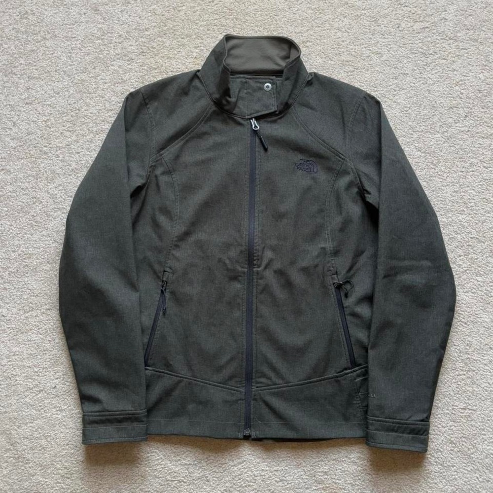 The North Face Windwall Lightweight Zip‎ Up Windbreaker Jacket Khaki Green Large
